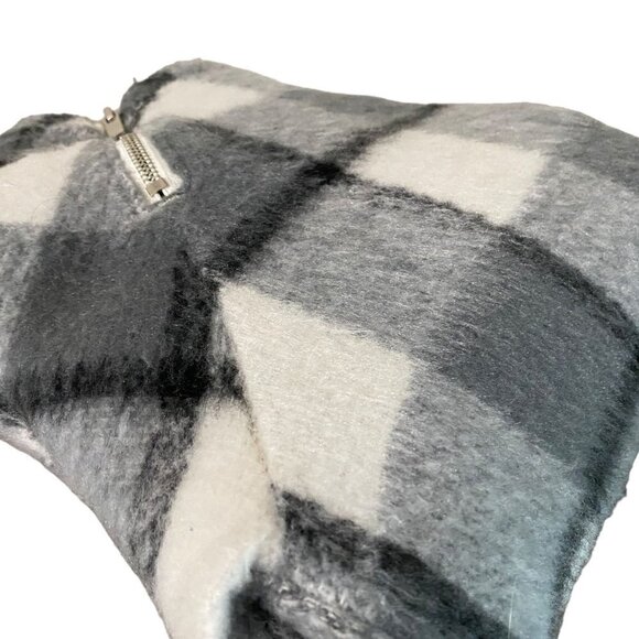 Abercrombie & Fitch Sweater Gray Plaid Wool-blend Trendy Fuzzy Women's Sz Sm - Picture 9 of 10